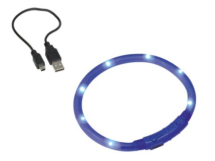 5232 1 nobby led visible svitici krouzek silikon modra 40cm z kategorie chovatelske potreby a krmiva pro psy obojky voditka a postroje pro psy obojky pro psy