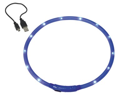 5235 1 nobby led visible svitici krouzek silikon modra 70cm z kategorie chovatelske potreby a krmiva pro psy obojky voditka a postroje pro psy obojky pro psy