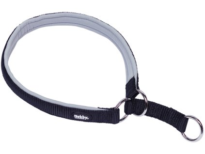 30213 1 nobby classic preno polostahovaci obojek polstrovany seda m 40 45cm z kategorie chovatelske potreby a krmiva pro psy obojky voditka a postroje pro psy obojky pro psy