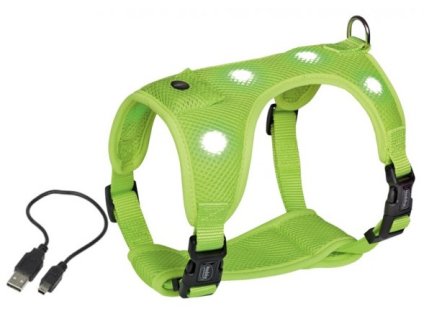 14169 1 nobby flash mesh led svitici postroj zluty vel s z kategorie chovatelske potreby a krmiva pro psy obojky voditka a postroje pro psy postroje pro psy