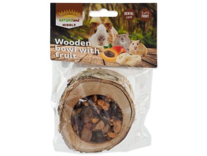 49335 1 miska nature land nibble plnena ovocem drevena 120 g z kategorie chovatelske potreby a krmiva pro hlodavce a mala zvirata pamlsky pro hlodavce