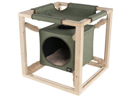 54165 odpocivadlo quapas catcube l zelena z kategorie chovatelske potreby a krmiva pro kocky pelisky dvirka a ostatni doplnky pro kocky kukane iglu pro kocky