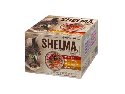 89955 shelma cat multipack kapsicky maso v omacce 24x85g