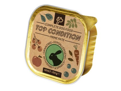 89772 top condition dog rabbit spinach pate 150 g