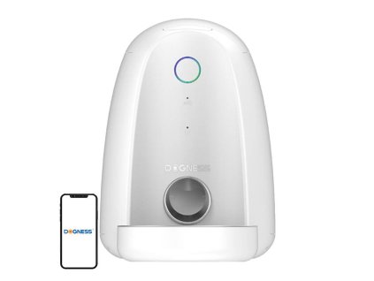 113641 automaticke krmitko s kovovou miskou wifi mini dogness bile