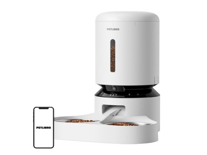 114082 davkovac krmiva petlibro granary s dvojitou miskou 5 l bily