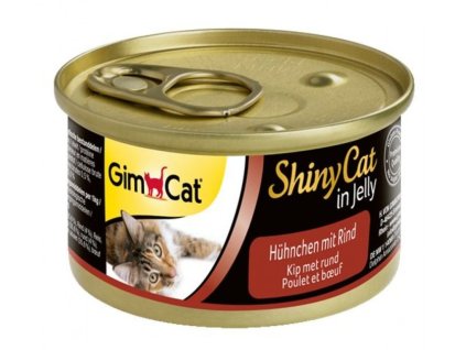 35736 1 gimpet shinycat jelly konzerva pro kocky kure s hovezim 70g