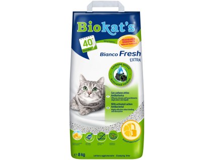 53139 biokats bianco fresh extra podestylka 8 kg z kategorie chovatelske potreby a krmiva pro kocky toalety steliva pro kocky steliva kockolity pro kocky