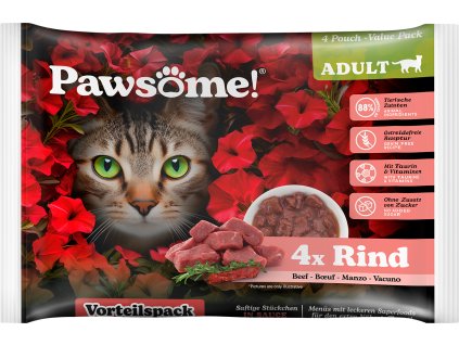 92080 pawsome adult kapsicka s hovezim masem multipack 4x85g