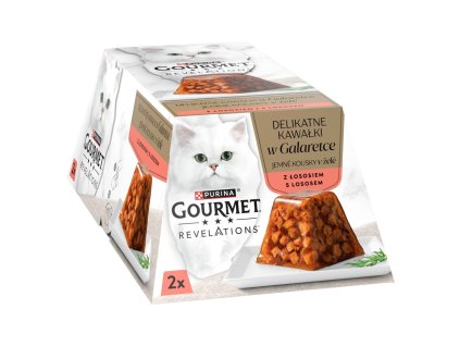 98155 gourmet revelation jemne kousky s lososem v z ele 2 x 57 g