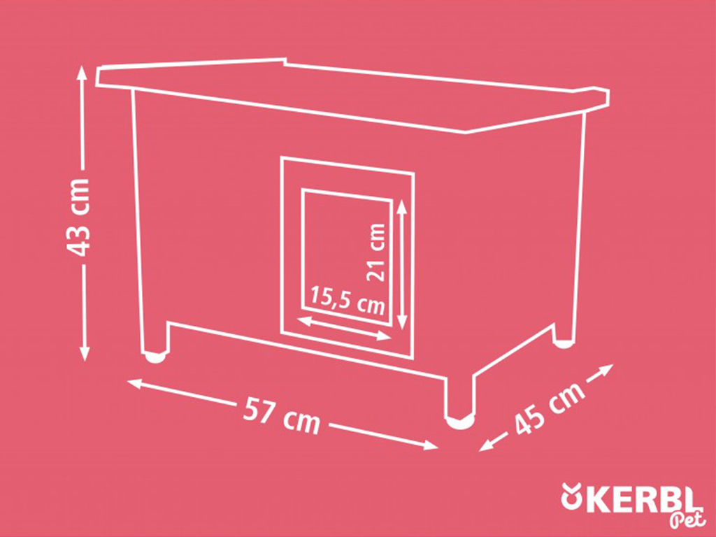 Dřevěná bouda pro kočky KERBL RUSTICA 57 x 45 x 43 cm