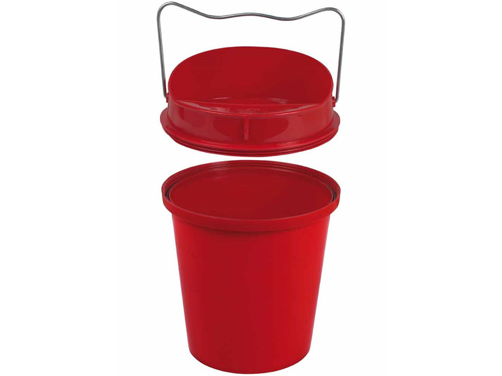 Kbelíková napáječka pro slepice plastová červená GAUN 11010 - 6 l