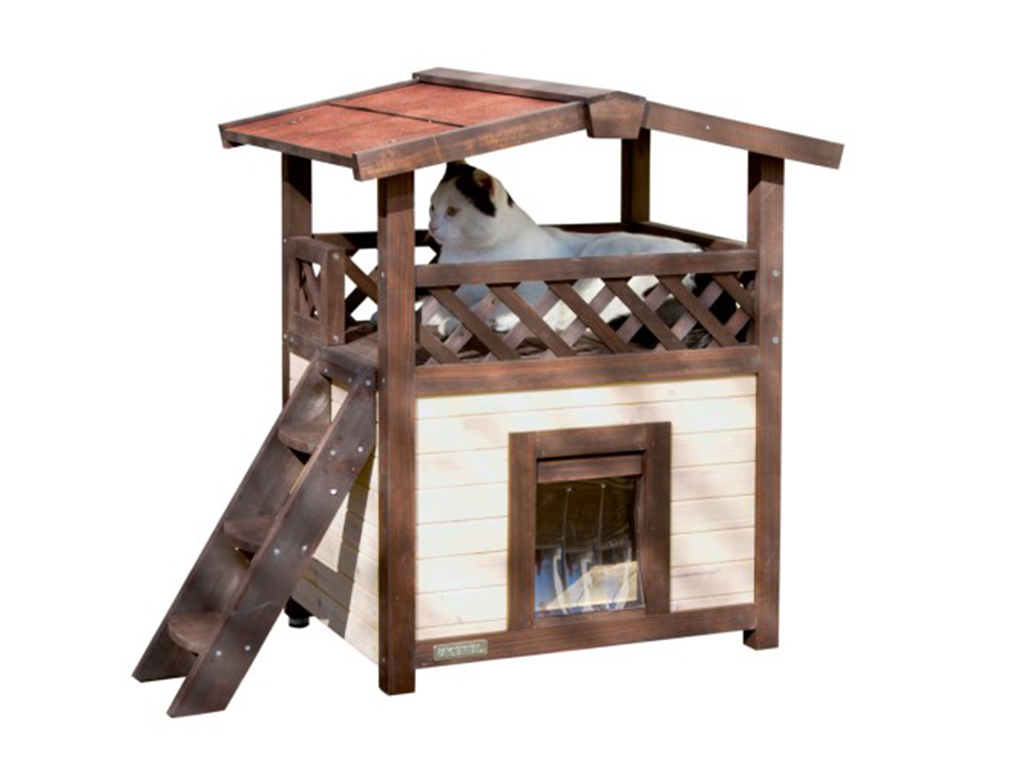 Zateplená bouda pro kočky KERBL 4-SEASON DELUXE 88x57x77cm