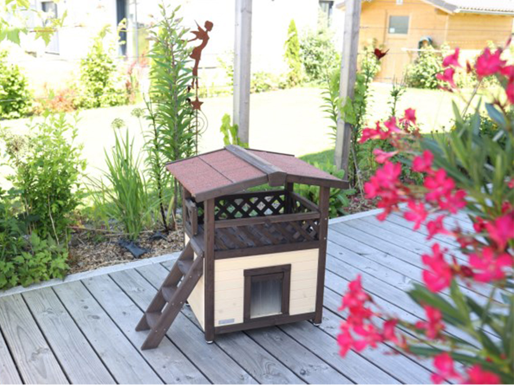 Zateplená bouda pro kočky KERBL 4-SEASON DELUXE 88x57x77cm