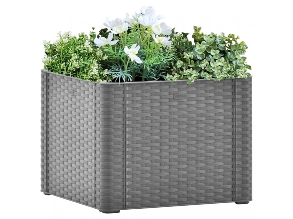 Samozavlažovací truhlík, vyvýšený záhon STEFANPLAST NATURAL DELUXE 43 šedá