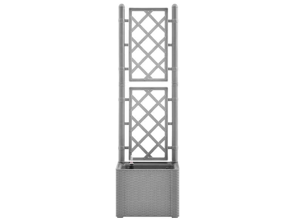 Samozavlažovací truhlík, vyvýšený záhon STEFANPLAST NATURAL DELUXE 43 šedá, s mřížkou