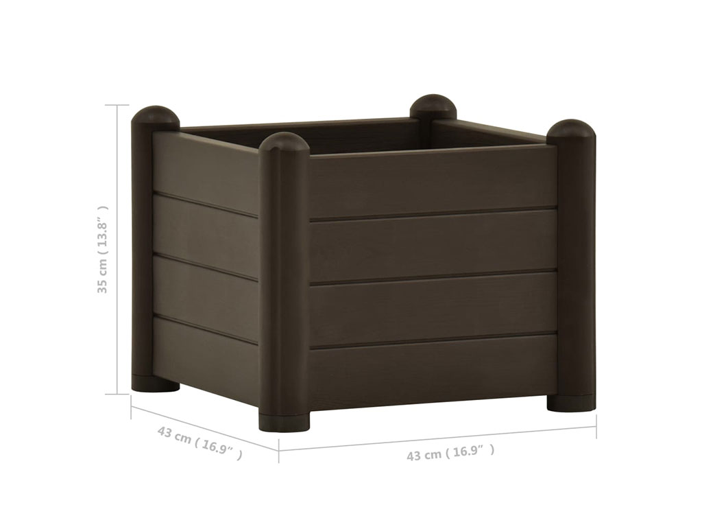 Truhlík, vyvýšený záhon STEFANPLAST ITALIA 43 moka