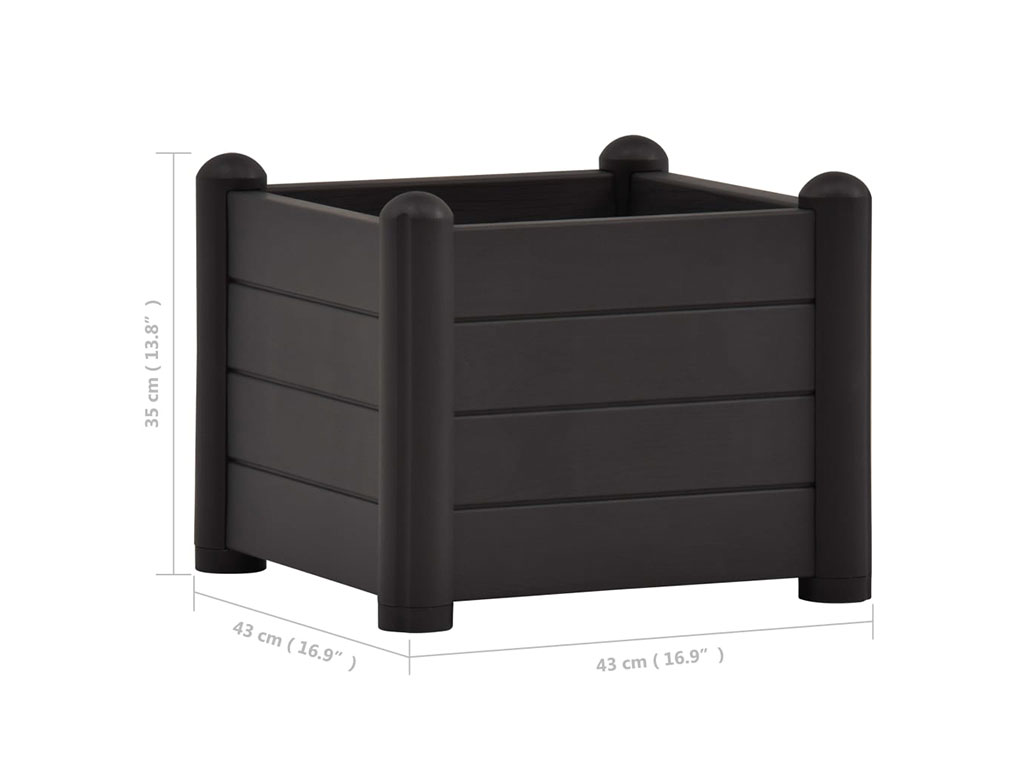 Truhlík, vyvýšený záhon STEFANPLAST ITALIA 43 antracit