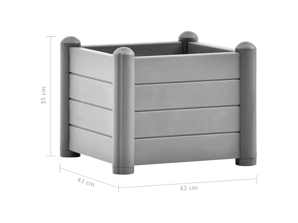 Truhlík, vyvýšený záhon STEFANPLAST ITALIA 43 šedá