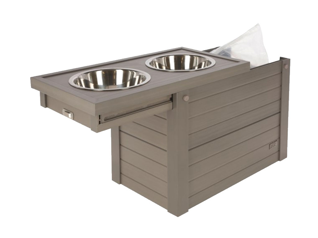 Vyvýšené misky pro psy se zásobníkem na granule KERBL EKO 54x30x39,5 cm