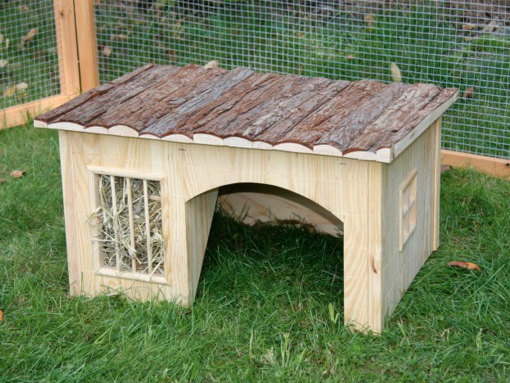 Domeček pro králíky s jeslemi na seno KERBL 42x34,5x27 cm