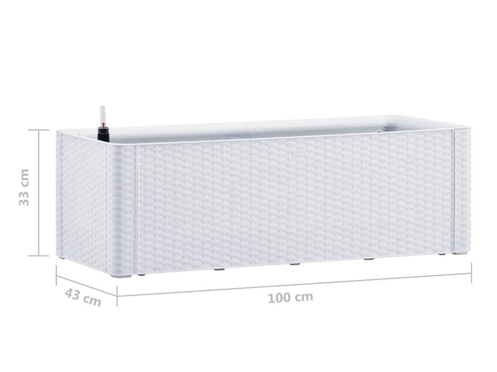 Samozavlažovací truhlík, vyvýšený záhon STEFANPLAST NATURAL DELUXE 100 bílá