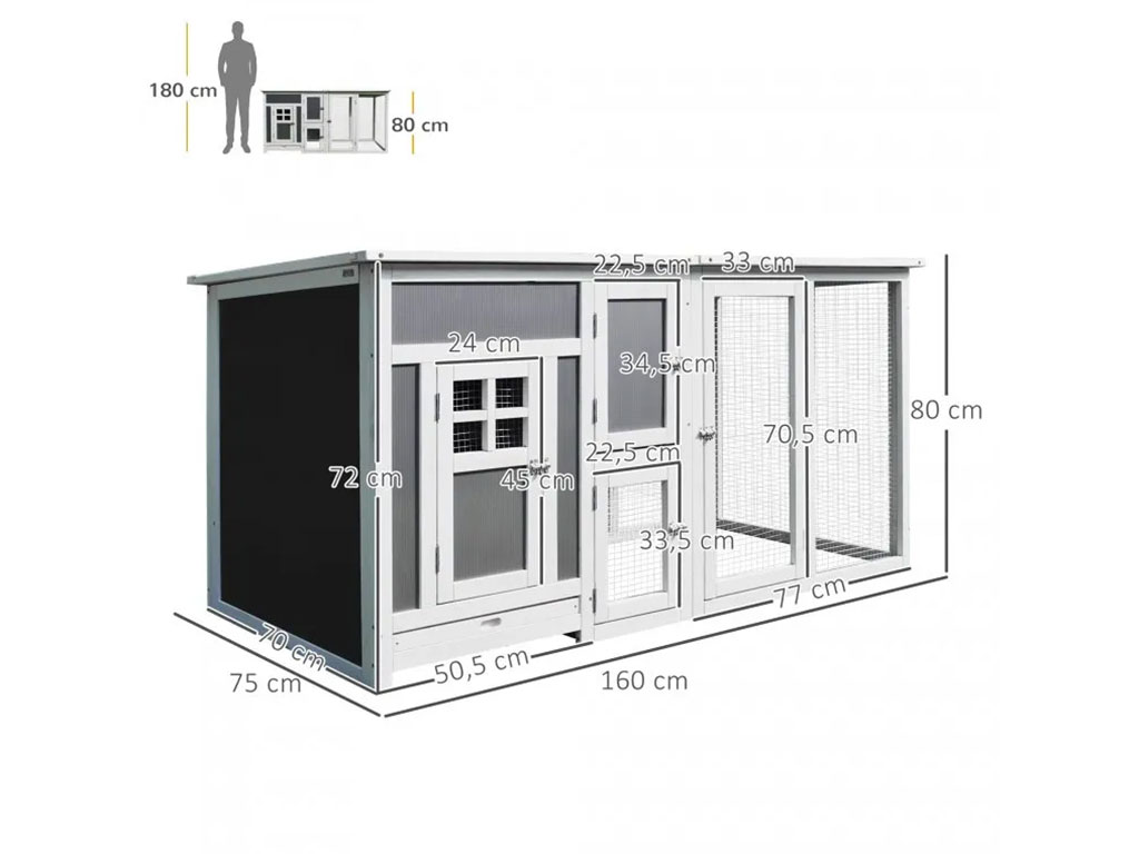 Kurník pro slepice PAWHUT D51-104