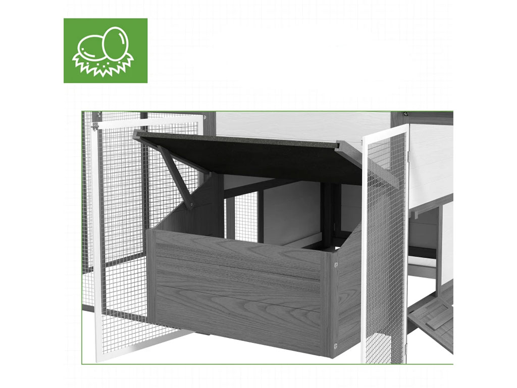 Kurník pro slepice PAWHUT D51-130V01GY