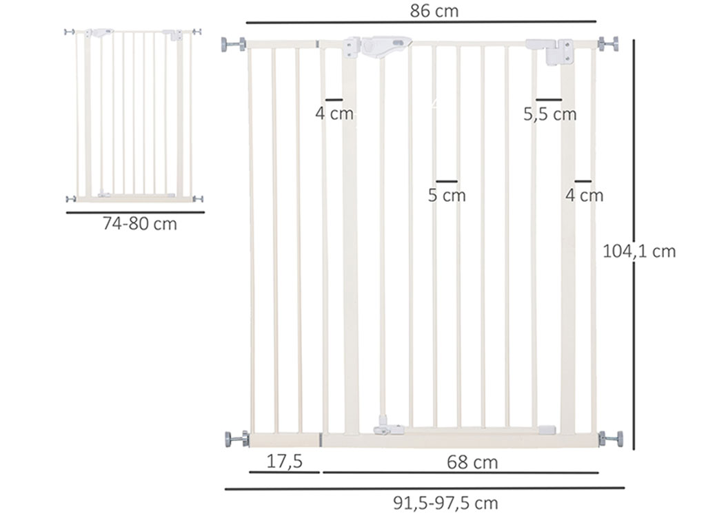 Zábrana do dveří pro psy PAWHUT D06-095 74-97,5 x 104 cm