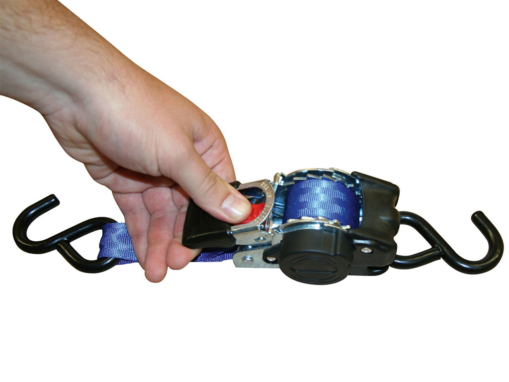 Samonavíjecí upínací popruh KERBL 37181 3m/25mm/300kg, modrý