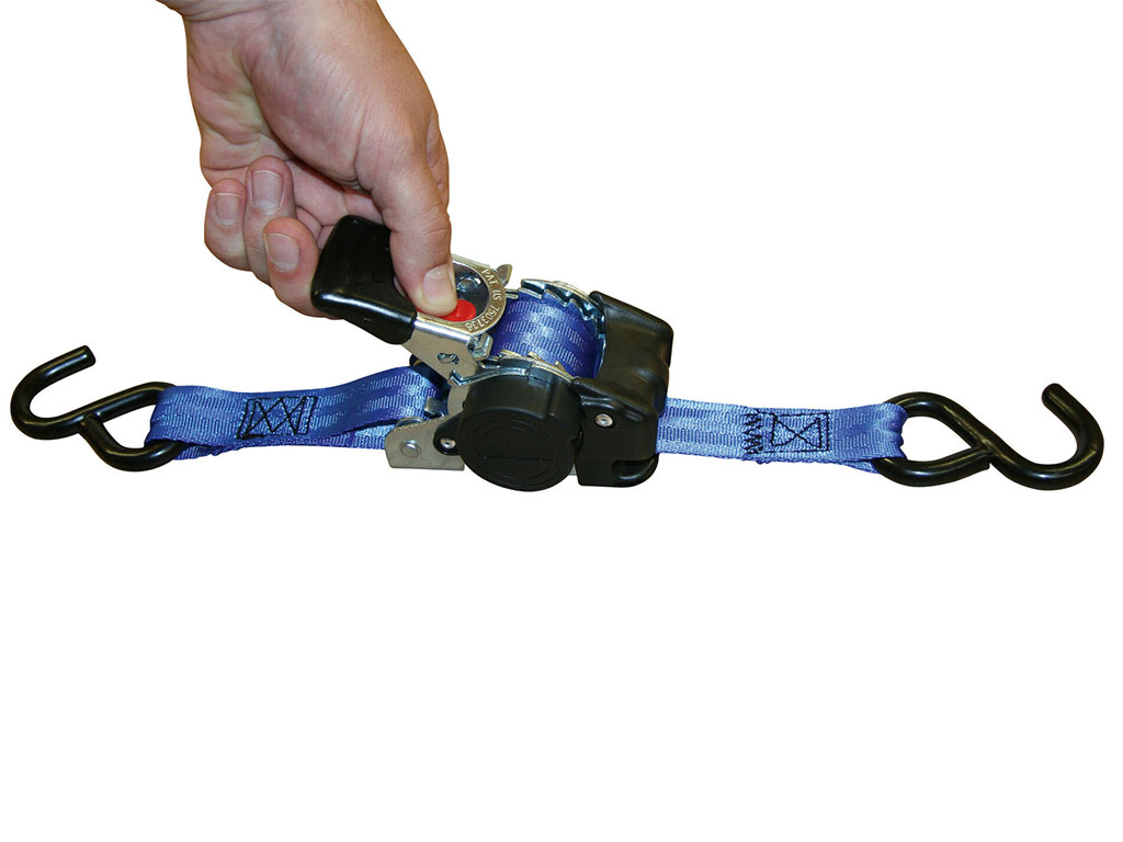 Samonavíjecí upínací popruh KERBL 37181 3m/25mm/300kg, modrý