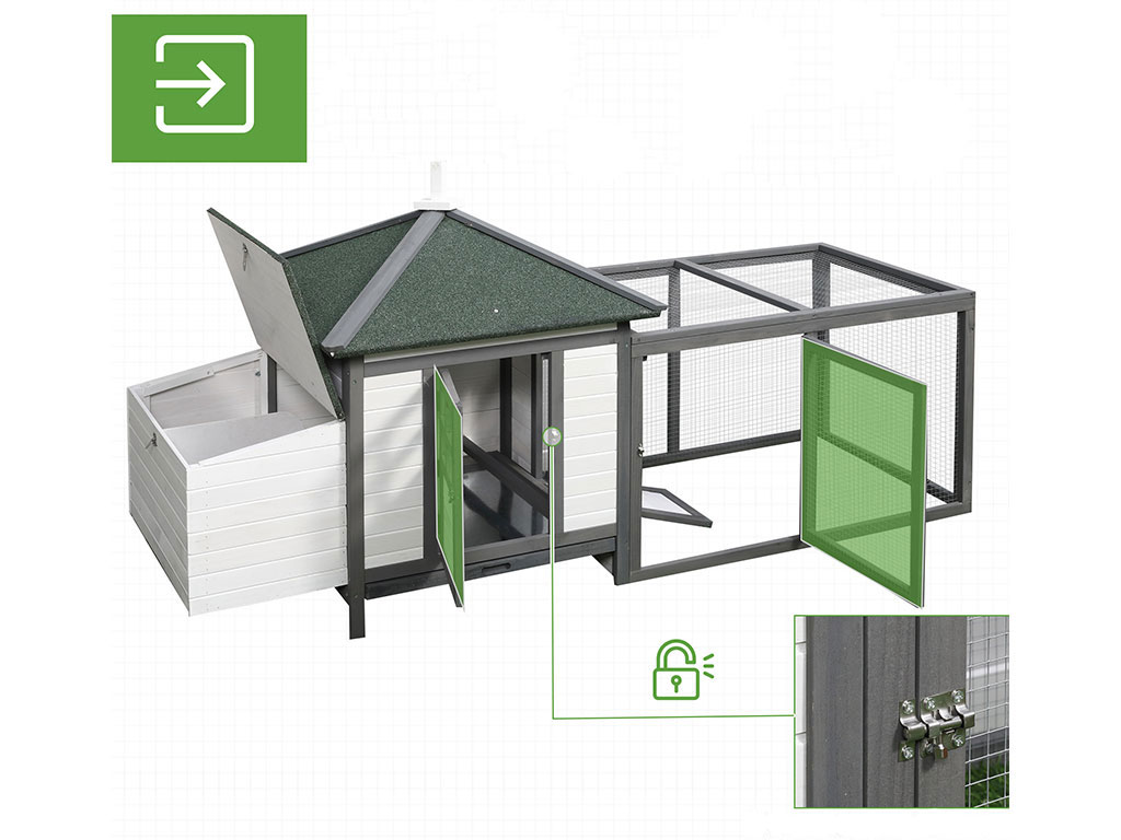 Kurník pro slepice PAWHUT D51-092GY