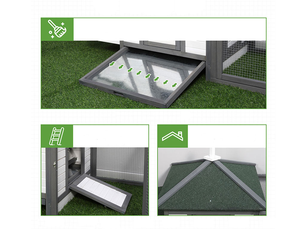 Kurník pro slepice PAWHUT D51-092GY