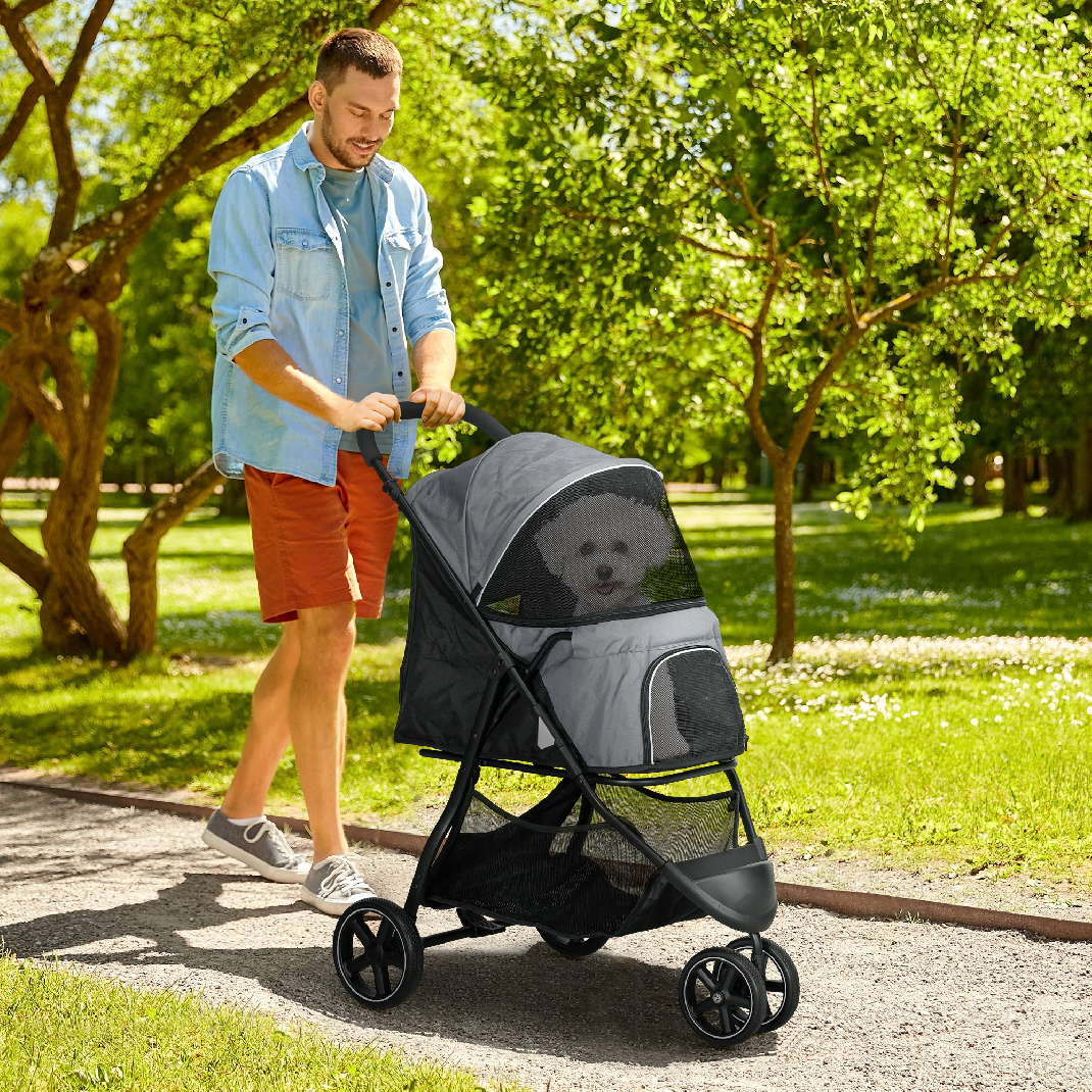 Kočárek pro psy PAWHUT D00-189V01GY, šedý