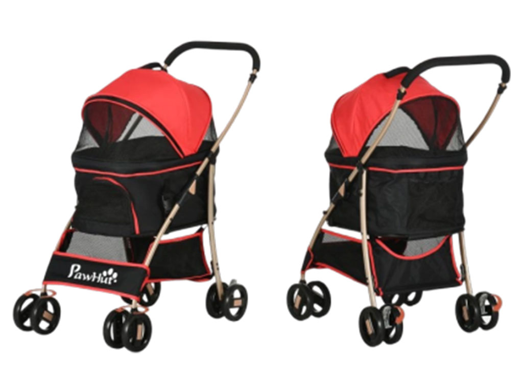 Kočárek pro psy 2v1 PAWHUT D00-166V00RD, červený