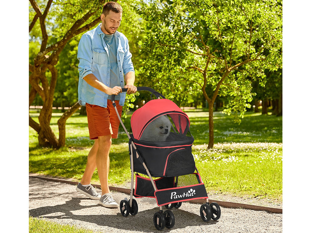 Kočárek pro psy 2v1 PAWHUT D00-166V00RD, červený