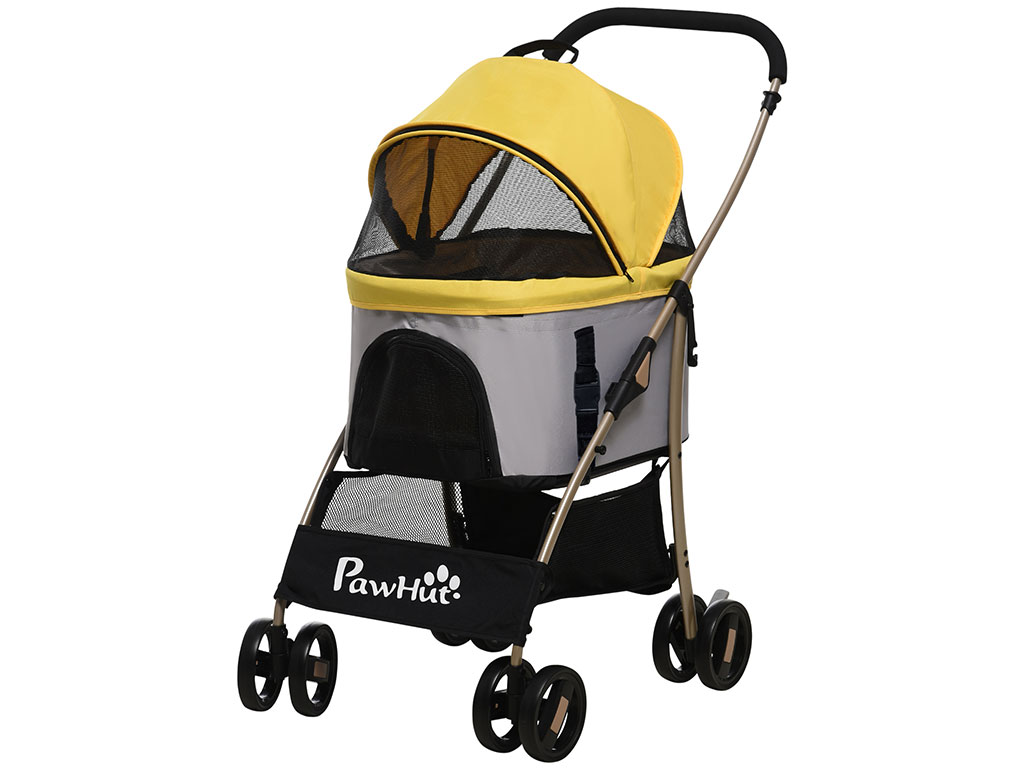 Kočárek pro psy 2v1 PAWHUT D00-166V01YL, žlutý