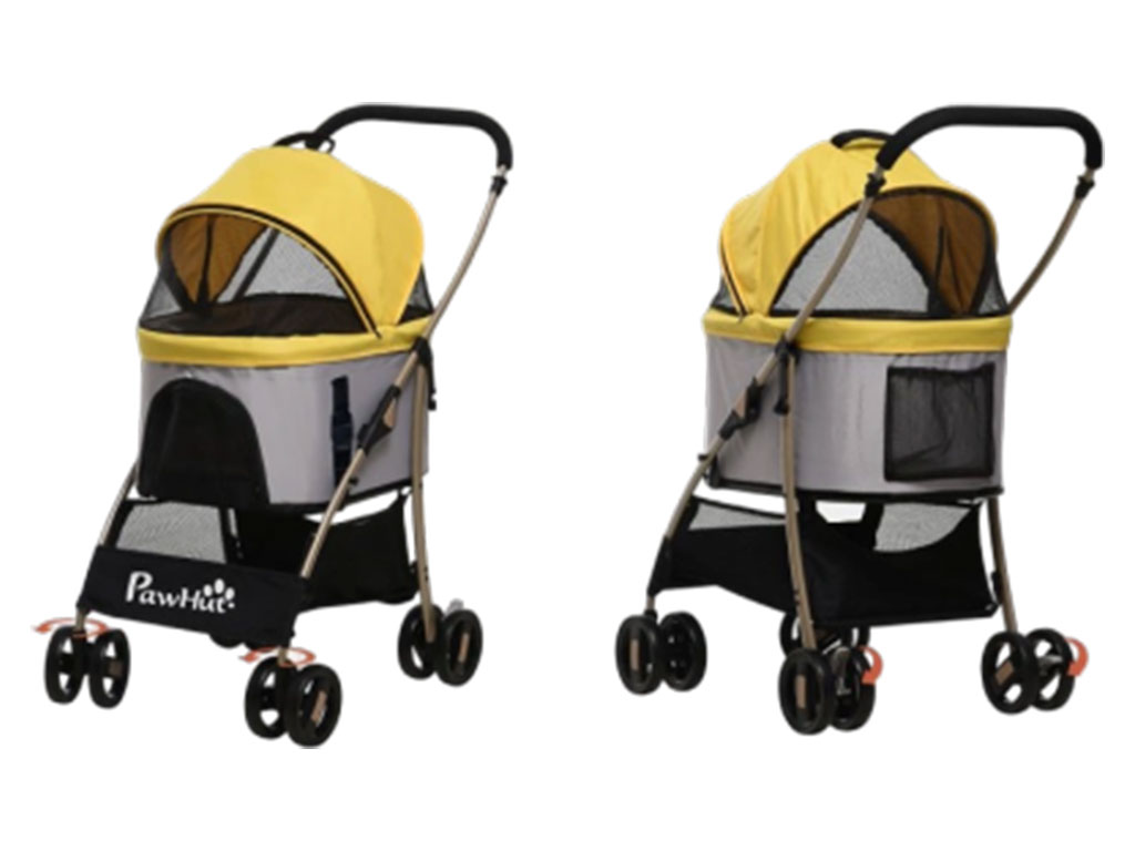 Kočárek pro psy 2v1 PAWHUT D00-166V01YL, žlutý