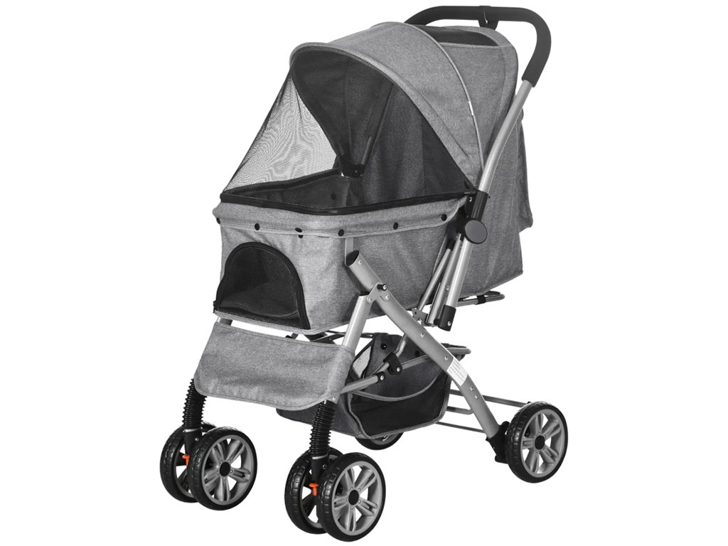 Kočárek pro psy PAWHUT D00-118GY, šedý