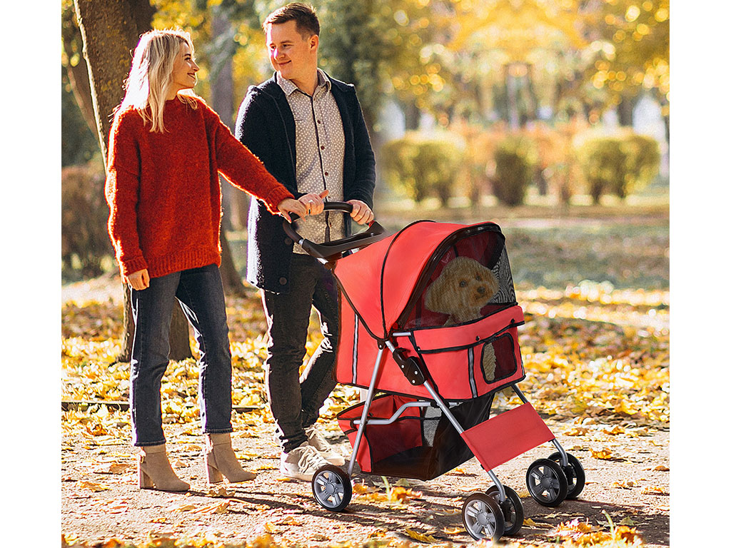 Kočárek pro psy PAWHUT D00-058RD, červený