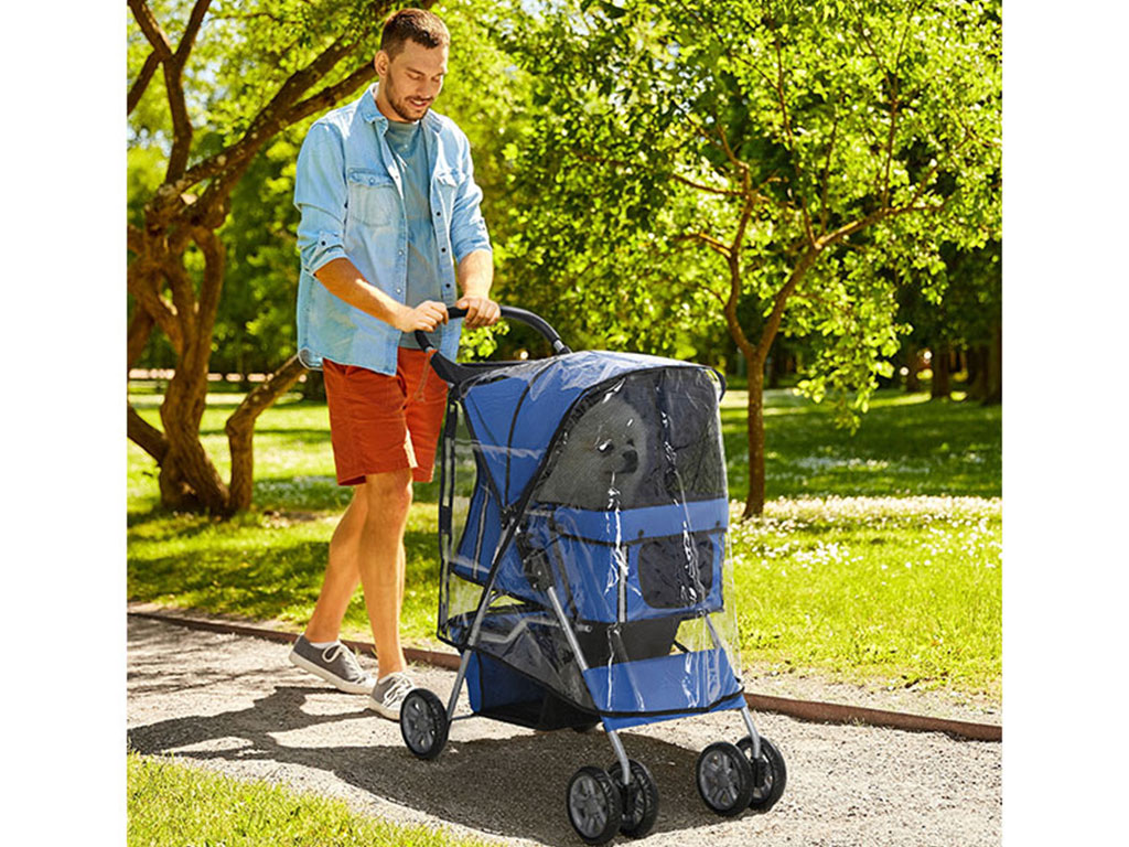 Kočárek pro psy PAWHUT D00-058V01BU, modrý