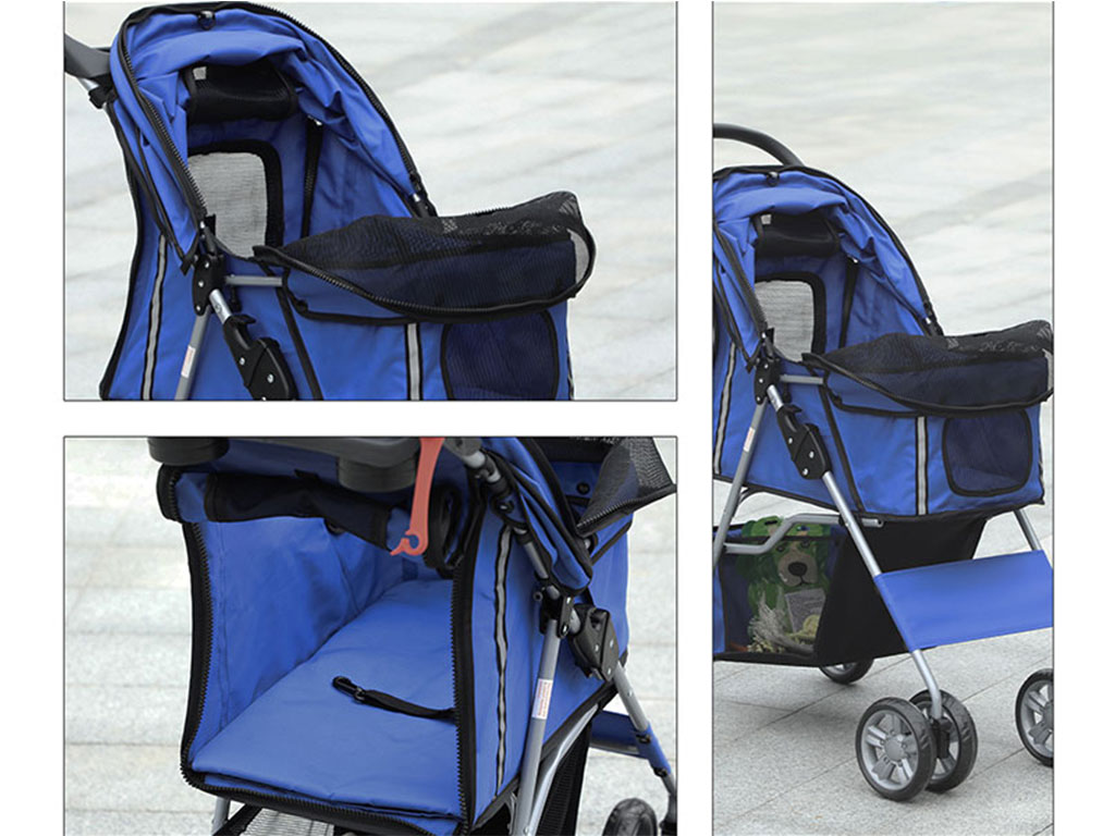 Kočárek pro psy PAWHUT D00-058V01BU, modrý