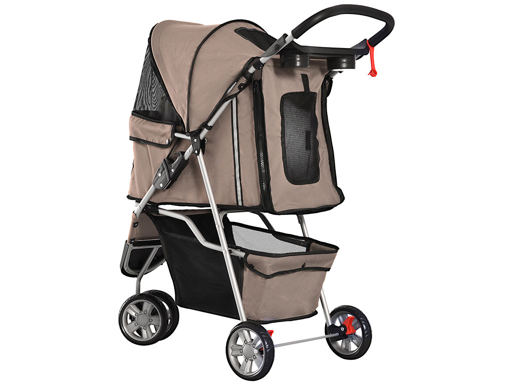 Kočárek pro psy PAWHUT D00-041CF, kávově hnědý