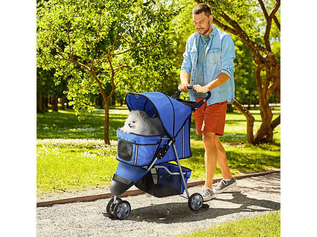 Kočárek pro psy PAWHUT D00-041BU, modrý