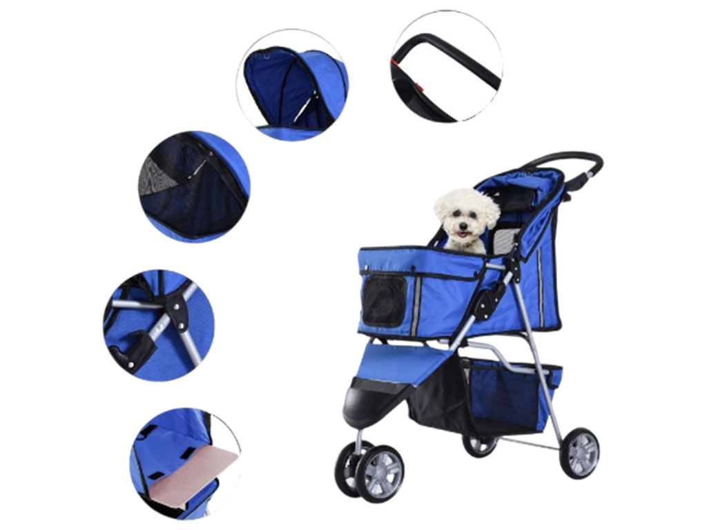 Kočárek pro psy PAWHUT D00-041BU, modrý