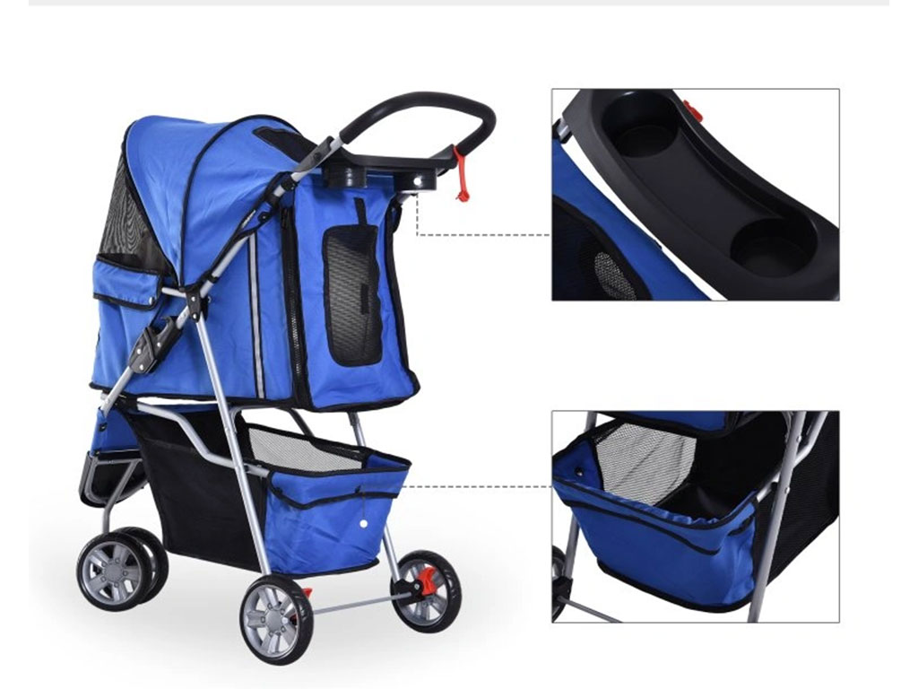Kočárek pro psy PAWHUT D00-041BU, modrý