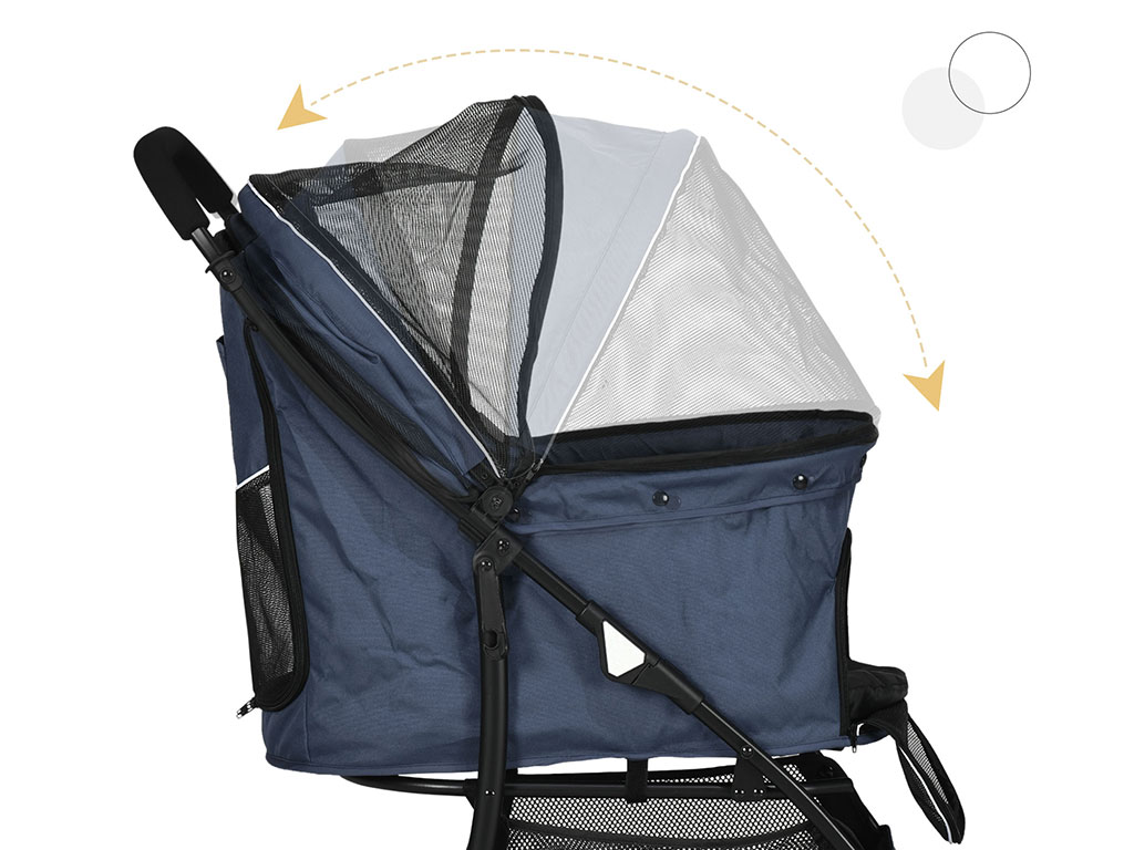 Kočárek pro psy PAWHUT D00-165V00NU, tmavě modrý