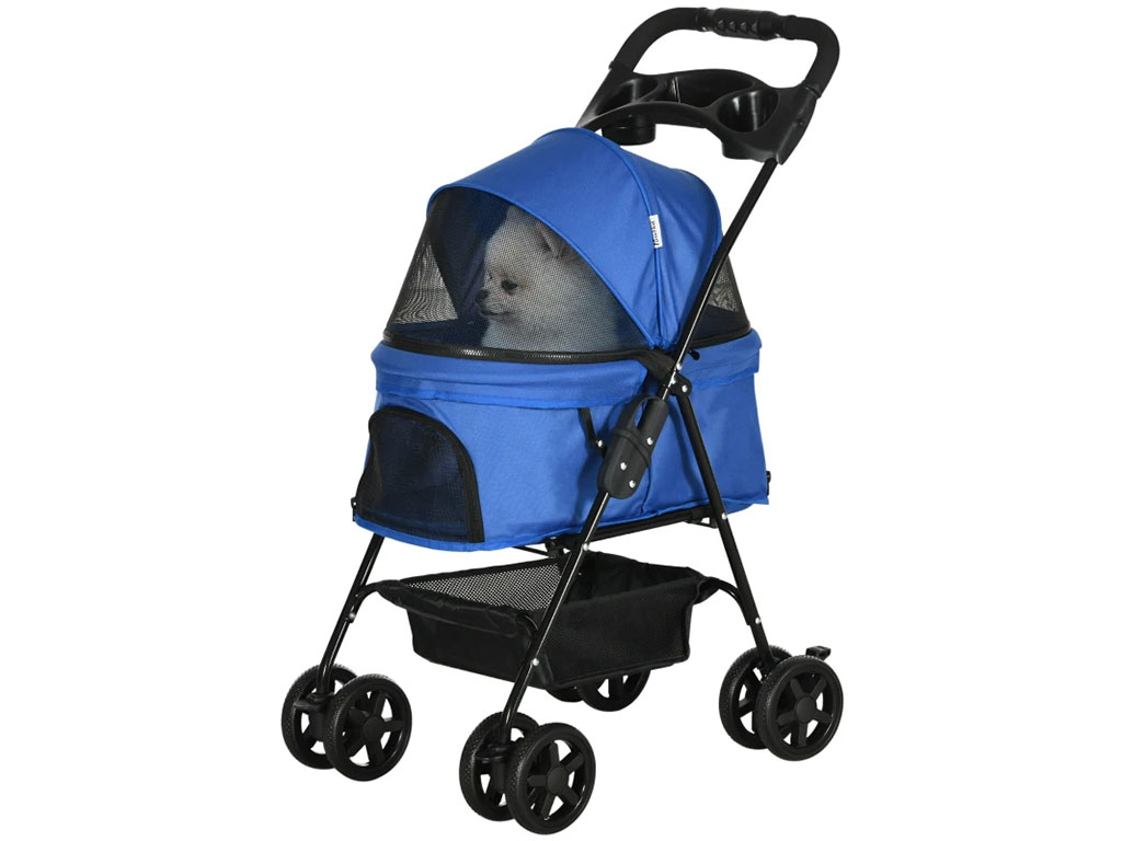 Kočárek pro psy PAWHUT D00-127BU, modrý