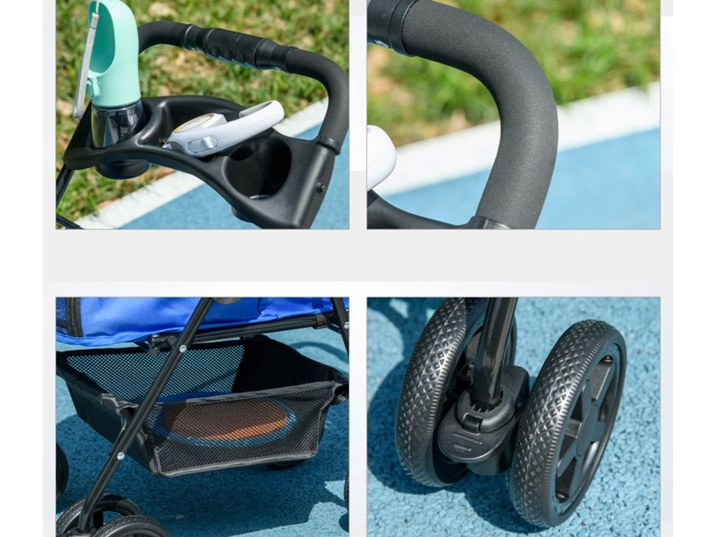 Kočárek pro psy PAWHUT D00-127BU, modrý