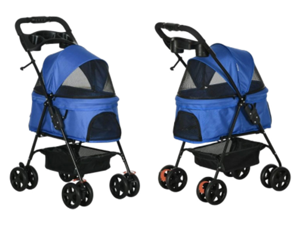 Kočárek pro psy PAWHUT D00-127BU, modrý